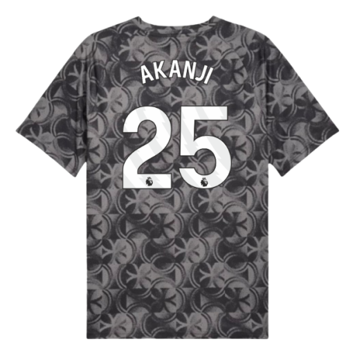 2025-2026 Man City Warm Up Jersey (Black) (Akanji 25)