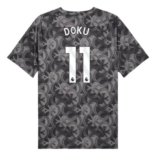 2025-2026 Man City Warm Up Jersey (Black) (Doku 11)