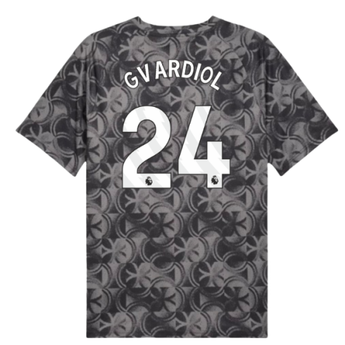 2025-2026 Man City Warm Up Jersey (Black) (Gvardiol 24)