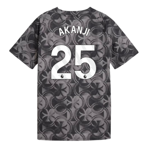 2025-2026 Man City Warm Up Jersey (Black) - Kids (Akanji 25)