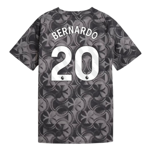 2025-2026 Man City Warm Up Jersey (Black) - Kids (Bernardo 20)