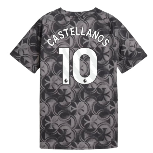 2025-2026 Man City Warm Up Jersey (Black) - Kids (Castellanos 10)