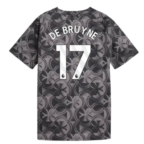 2025-2026 Man City Warm Up Jersey (Black) - Kids (De Bruyne 17)