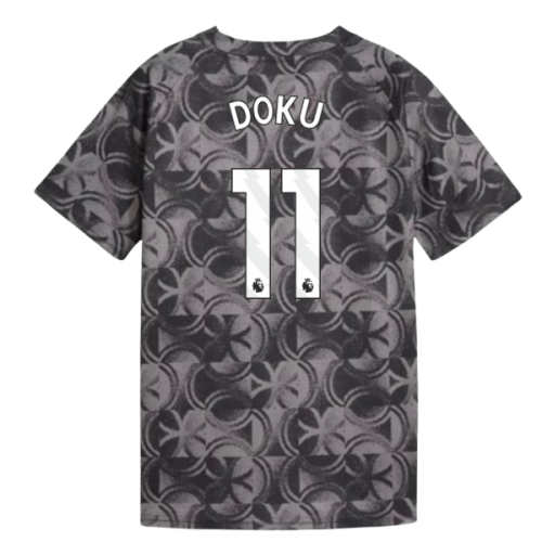 2025-2026 Man City Warm Up Jersey (Black) - Kids (Doku 11)