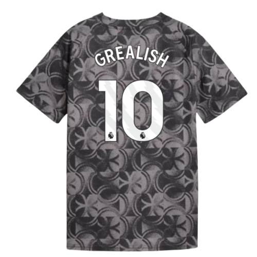 2025-2026 Man City Warm Up Jersey (Black) - Kids (Grealish 10)
