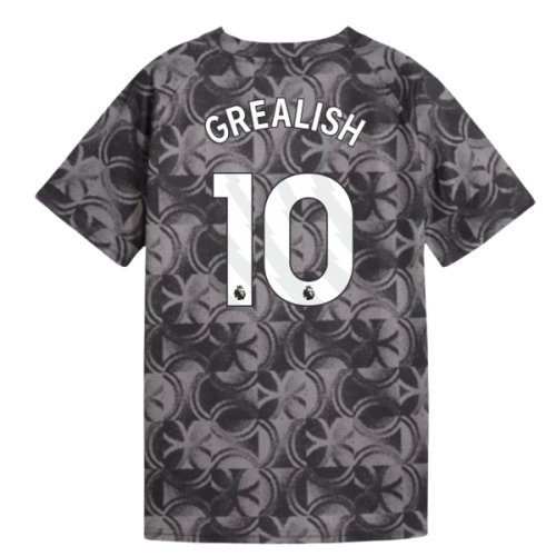 2025-2026 Man City Warm Up Jersey (Black) - Kids (Grealish 10)