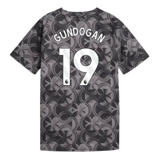 2025-2026 Man City Warm Up Jersey (Black) - Kids (Gundogan 19)