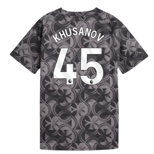 2025-2026 Man City Warm Up Jersey (Black) - Kids (Khusanov 45)