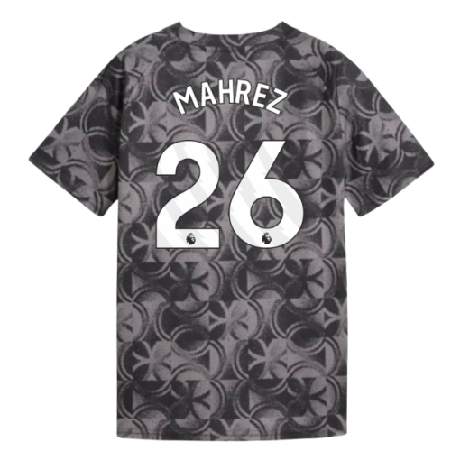 2025-2026 Man City Warm Up Jersey (Black) - Kids (Mahrez 26)