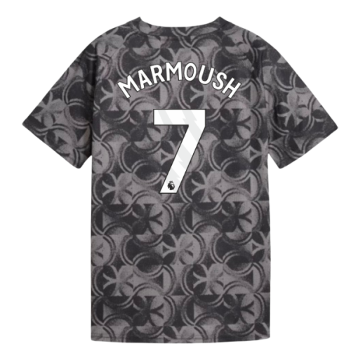 2025-2026 Man City Warm Up Jersey (Black) - Kids (Marmoush 7)