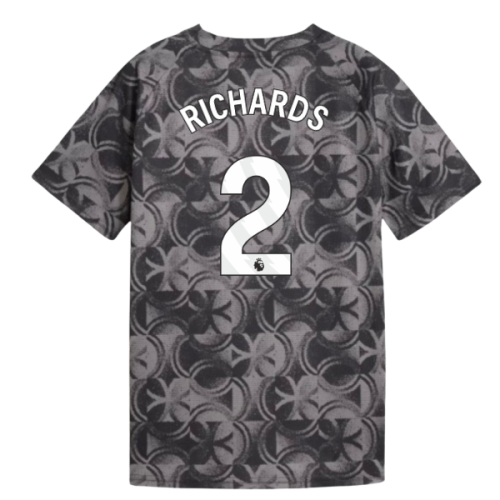 2025-2026 Man City Warm Up Jersey (Black) - Kids (Richards 2)