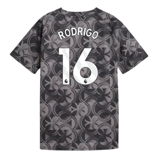 2025-2026 Man City Warm Up Jersey (Black) - Kids (Rodrigo 16)