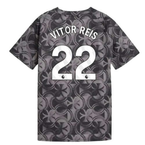 2025-2026 Man City Warm Up Jersey (Black) - Kids (Vitor Reis 22)