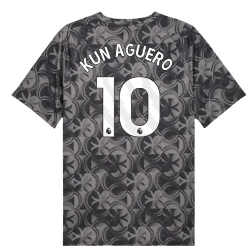 2025-2026 Man City Warm Up Jersey (Black) (Kun Aguero 10)