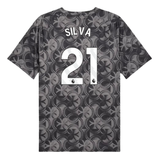 2025-2026 Man City Warm Up Jersey (Black) (Silva 21)