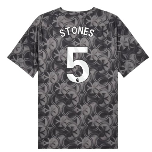 2025-2026 Man City Warm Up Jersey (Black) (Stones 5)