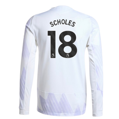 2025-2026 Man Utd Authentic Long Sleeve Away Shirt (Scholes 18)