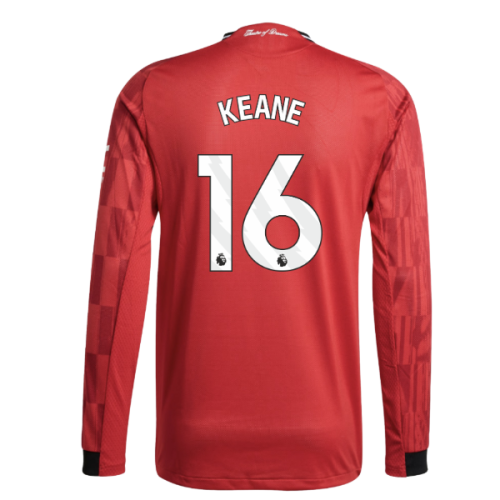 2025-2026 Man Utd Authentic Long Sleeve Home Shirt (Keane 16)