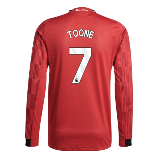 2025-2026 Man Utd Authentic Long Sleeve Home Shirt (Toone 7)