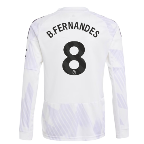 2025-2026 Man Utd Long Sleeve Away Shirt (Kids) (B.Fernandes 8)