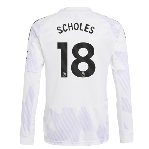 2025-2026 Man Utd Long Sleeve Away Shirt (Kids) (Scholes 18)