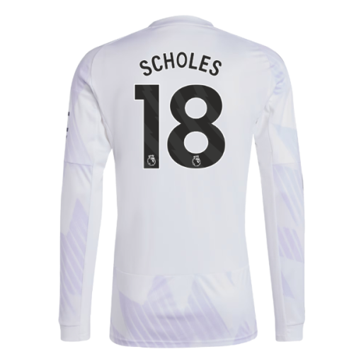 2025-2026 Man Utd Long Sleeve Away Shirt (Scholes 18)