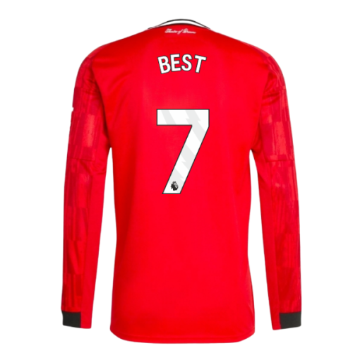 2025-2026 Man Utd Long Sleeve Home Shirt (Best 7)