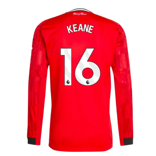 2025-2026 Man Utd Long Sleeve Home Shirt (Keane 16)