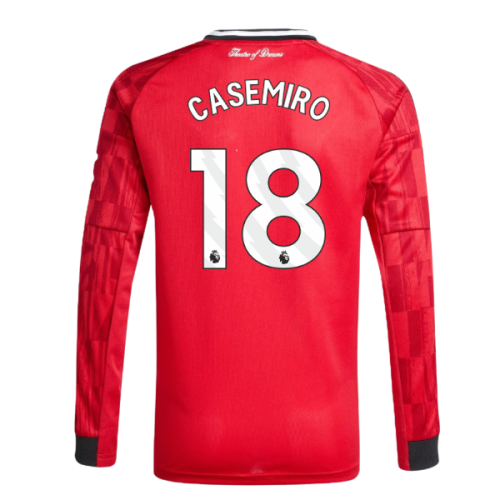 2025-2026 Man Utd Long Sleeve Home Shirt (Kids) (Casemiro 18)