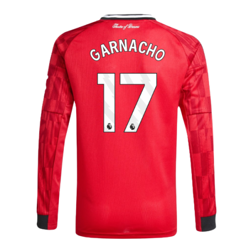 2025-2026 Man Utd Long Sleeve Home Shirt (Kids) (Garnacho 17)