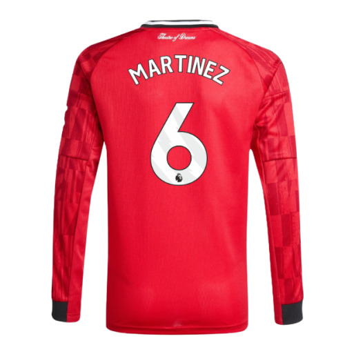 2025-2026 Man Utd Long Sleeve Home Shirt (Kids) (Martinez 6)