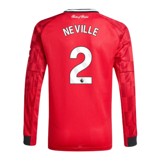 2025-2026 Man Utd Long Sleeve Home Shirt (Kids) (Neville 2)