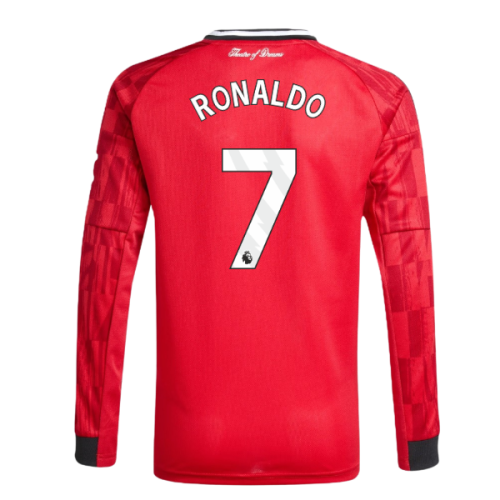 2025-2026 Man Utd Long Sleeve Home Shirt (Kids) (Ronaldo 7)