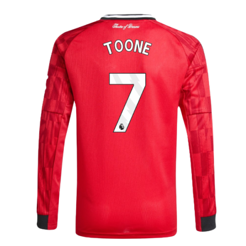 2025-2026 Man Utd Long Sleeve Home Shirt (Kids) (Toone 7)