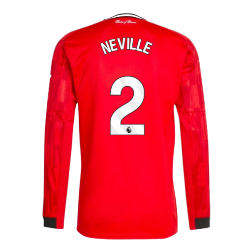 2025-2026 Man Utd Long Sleeve Home Shirt (Neville 2)