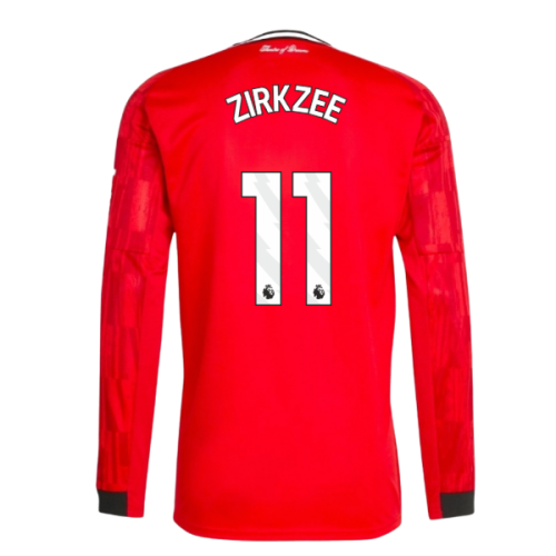 2025-2026 Man Utd Long Sleeve Home Shirt (Zirkzee 11)