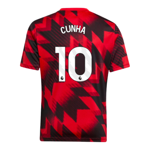 2025-2026 Man Utd Pre-Match Shirt (Red) - Kids (Cunha 10)