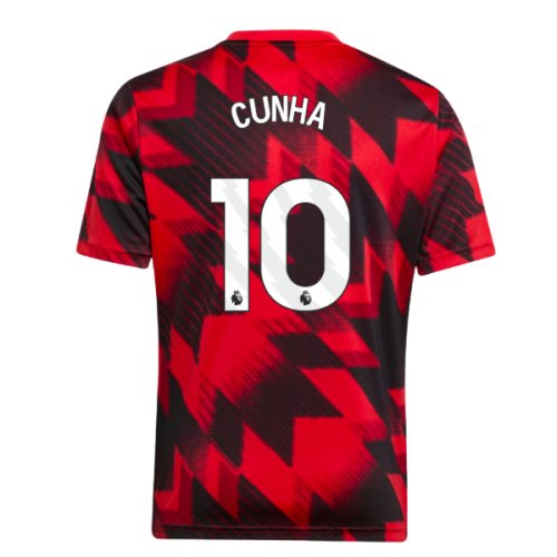 2025-2026 Man Utd Pre-Match Shirt (Red) - Kids (Cunha 10)