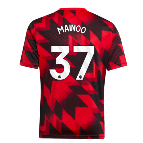 2025-2026 Man Utd Pre-Match Shirt (Red) - Kids (Mainoo 37)