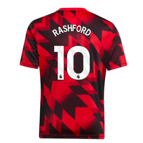 2025-2026 Man Utd Pre-Match Shirt (Red) - Kids (Rashford 10)