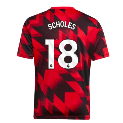 2025-2026 Man Utd Pre-Match Shirt (Red) - Kids (Scholes 18)