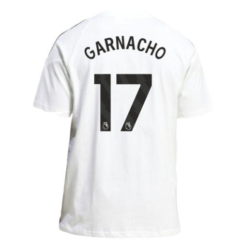 2025-2026 Man Utd Training Tee (White) (Garnacho 17)