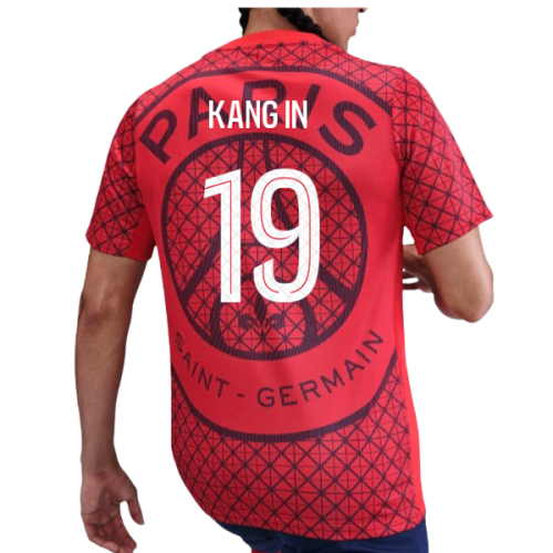 2025-2026 PSG Academy Pro Away Pre Match Shirt (Red) (Kang In 19)