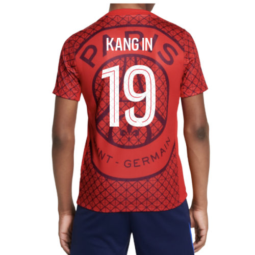 2025-2026 PSG Academy Pro Away Pre Match Shirt (Red) - Kids (Kang In 19)