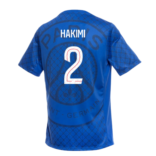 2025-2026 PSG Academy Pro Home Pre Match Shirt (Royal) (Hakimi 2)