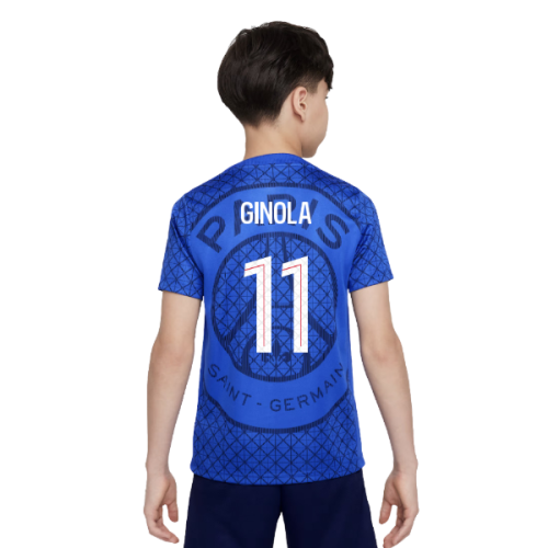 2025-2026 PSG Academy Pro Home Pre Match Shirt (Royal) - Kids (Ginola 11)