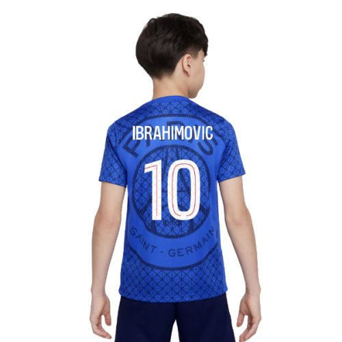 2025-2026 PSG Academy Pro Home Pre Match Shirt (Royal) - Kids (Ibrahimovic 10)