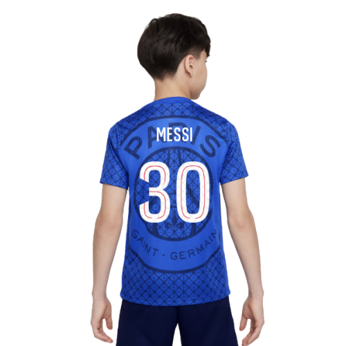 2025-2026 PSG Academy Pro Home Pre Match Shirt (Royal) - Kids (Messi 30)
