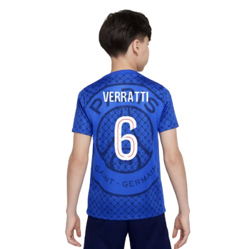 2025-2026 PSG Academy Pro Home Pre Match Shirt (Royal) - Kids (Verratti 6)