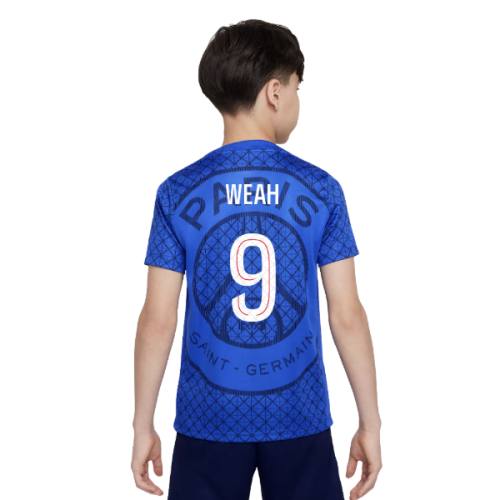 2025-2026 PSG Academy Pro Home Pre Match Shirt (Royal) - Kids (Weah 9)